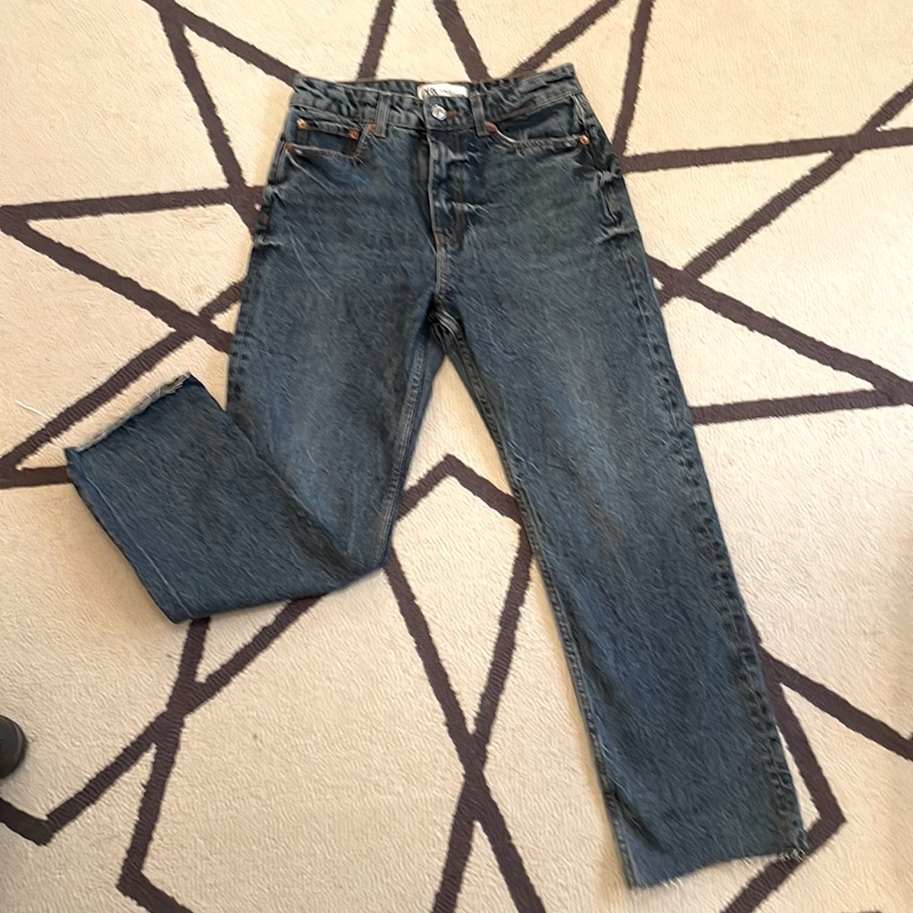 Zara High Waist Ankle Straight Jean